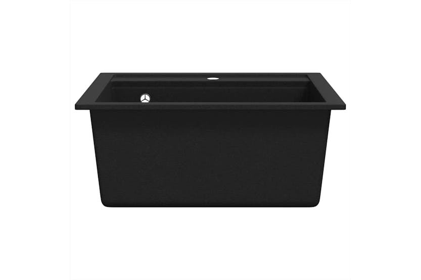 Vidaxl Granite Kitchen Sink Single Basin Black Vidaxl Granite Kitchen Sink Single Basin Black
