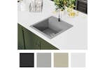 Vidaxl Granite Kitchen Sink Single Basin Grey Vidaxl Granite Kitchen Sink Single Basin Grey
