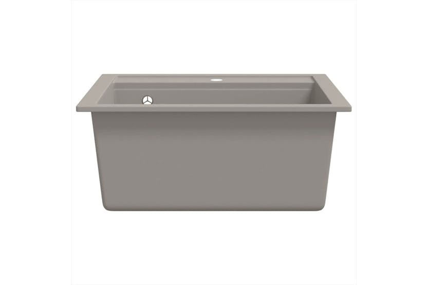 Vidaxl Granite Kitchen Sink Single Basin Grey Vidaxl Granite Kitchen Sink Single Basin Grey