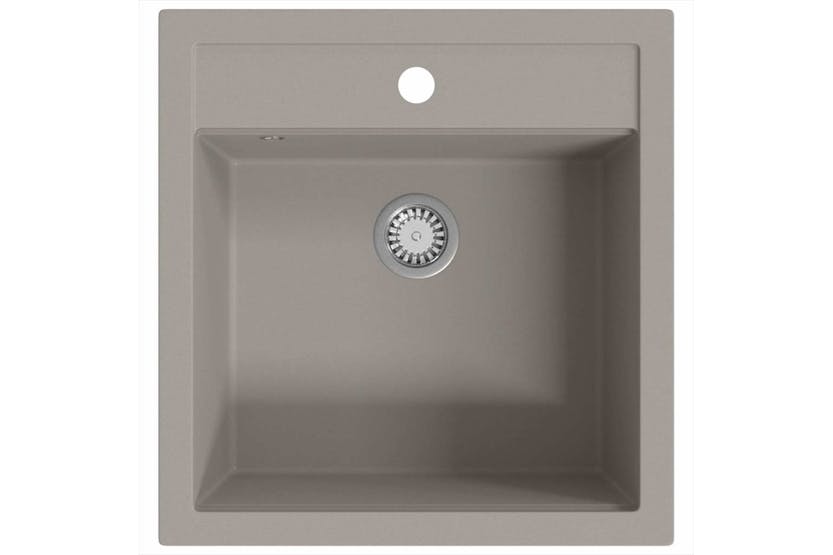 Vidaxl Granite Kitchen Sink Single Basin Grey Vidaxl Granite Kitchen Sink Single Basin Grey