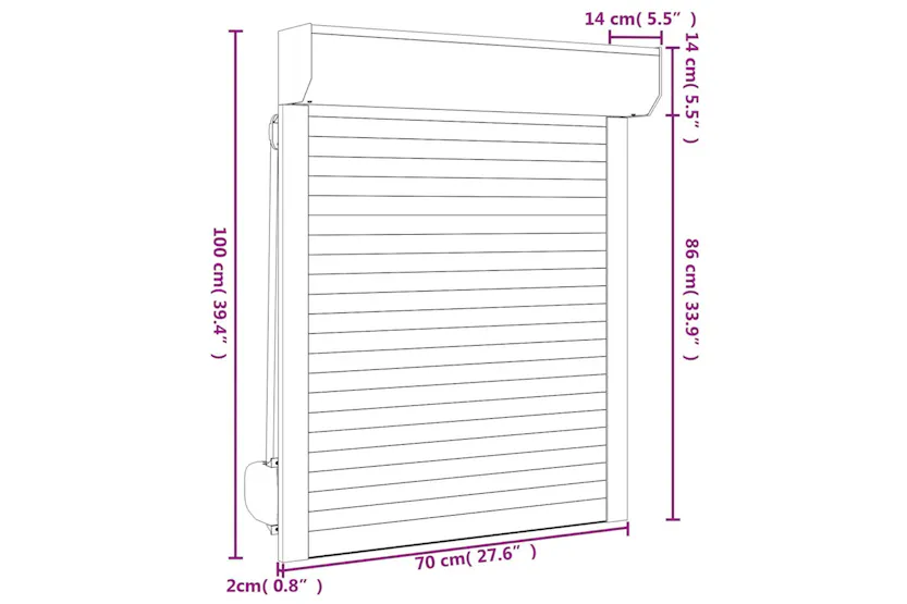 Vidaxl Roller Shutter Aluminium 70x100 Cm Anthracite Vidaxl Roller Shutter Aluminium 70x100 Cm Anthracite