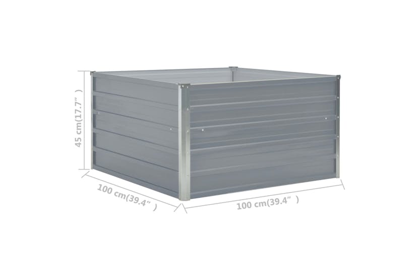Vidaxl Raised Garden Bed 100x100x45 Cm Galvanised Steel Grey Vidaxl Raised Garden Bed 100x100x45 Cm Galvanised Steel Grey