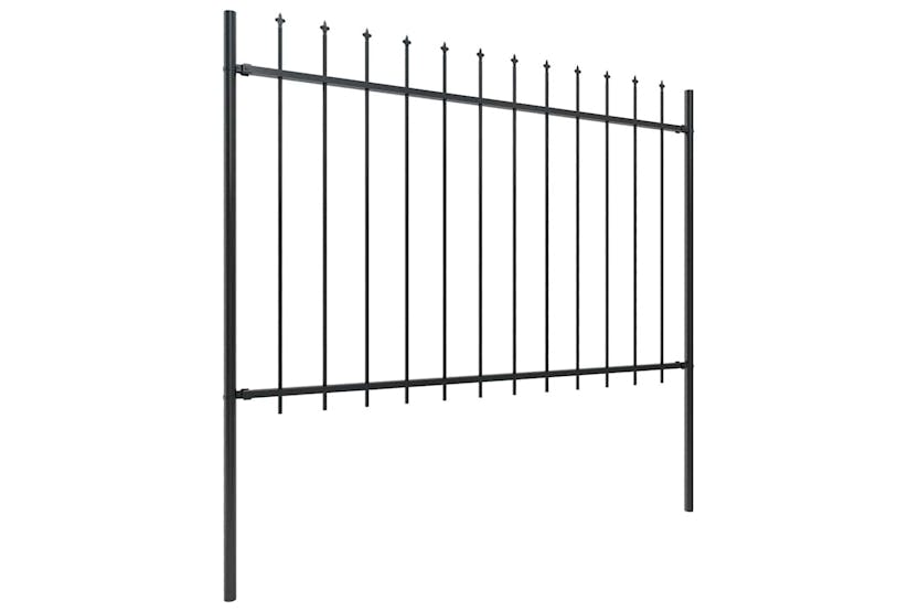 Vidaxl Garden Fence With Spear Top Steel 1.8 M Black Vidaxl Garden Fence With Spear Top Steel 1.8 M Black