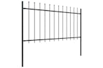 Vidaxl Garden Fence With Spear Top Steel 1.8 M Black Vidaxl Garden Fence With Spear Top Steel 1.8 M Black