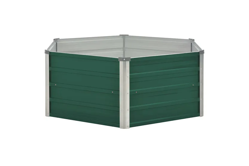 Vidaxl Raised Garden Bed 129x129x46 Cm Galvanised Steel Green Vidaxl Raised Garden Bed 129x129x46 Cm Galvanised Steel Green