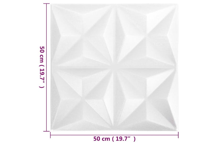 Vidaxl 3d Wall Panels 12 Pcs 50x50 Cm Origami White 3 M² Vidaxl 3d Wall Panels 12 Pcs 50x50 Cm Origami White 3 M²