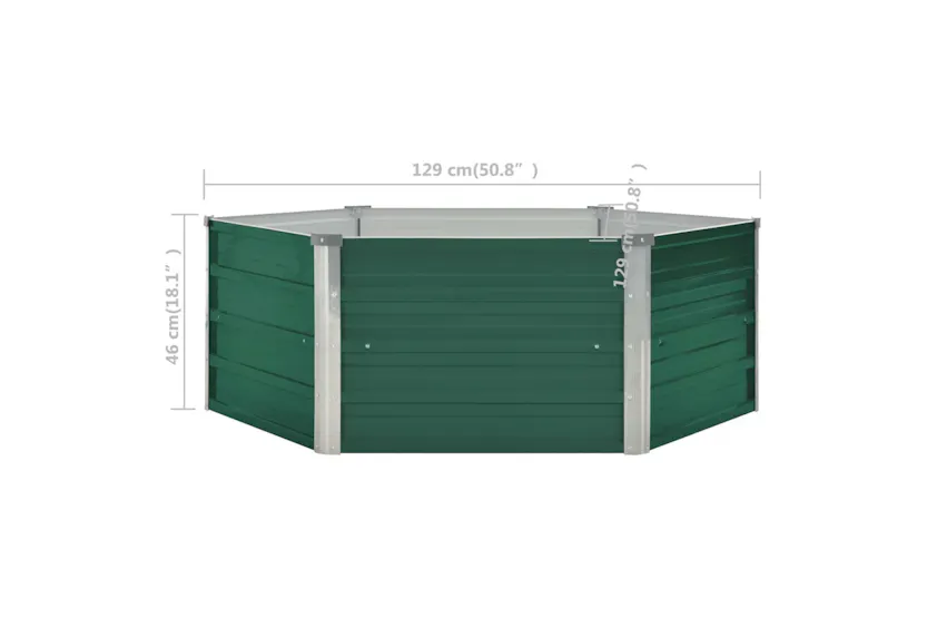 Vidaxl Raised Garden Bed 129x129x46 Cm Galvanised Steel Green Vidaxl Raised Garden Bed 129x129x46 Cm Galvanised Steel Green