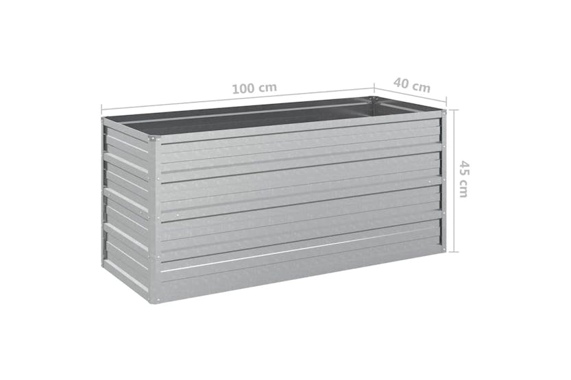 Vidaxl Garden Raised Bed 100x40x45 Cm Galvanized Steel Silver Vidaxl Garden Raised Bed 100x40x45 Cm Galvanized Steel Silver