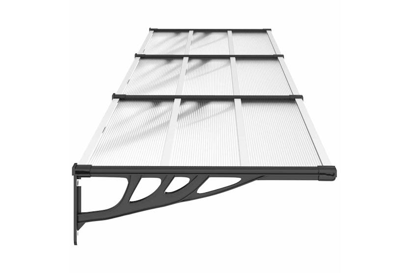 Vidaxl Door Canopy Black And Transparent 358.5x90 Cm Polycarbonate Vidaxl Door Canopy Black And Transparent 358.5x90 Cm Polycarbonate