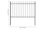 Vidaxl Garden Fence With Spear Top Steel 1.8 M Black Vidaxl Garden Fence With Spear Top Steel 1.8 M Black