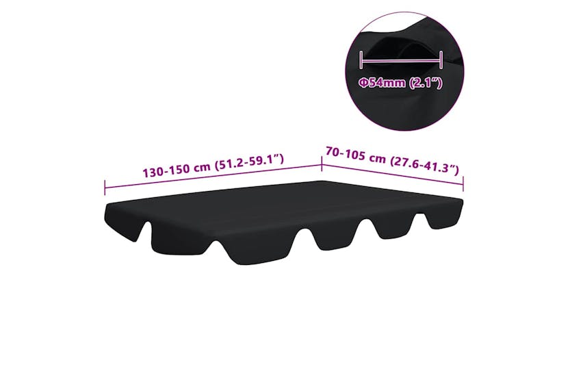 Vidaxl Replacement Canopy For Garden Swing Black 150/130x105/70 Cm Vidaxl Replacement Canopy For Garden Swing Black 150/130x105/70 Cm