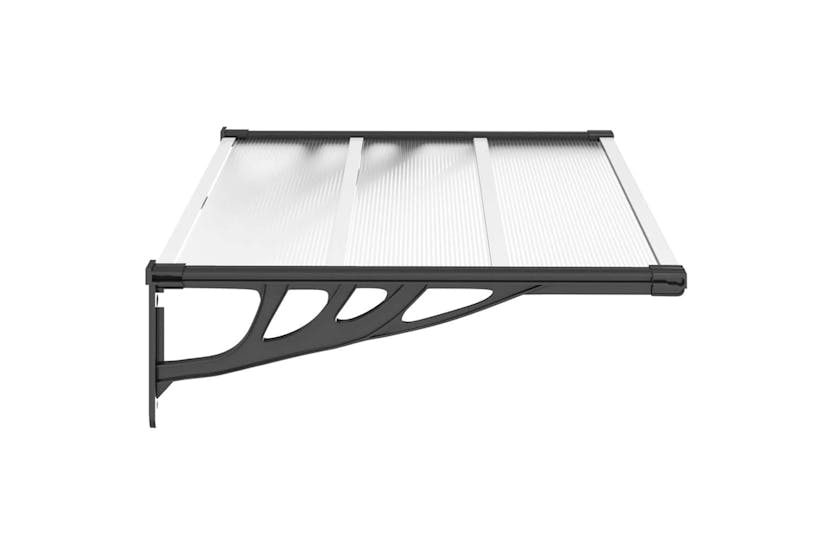 Vidaxl Door Canopy Black And Transparent 122x90 Cm Polycarbonate Vidaxl Door Canopy Black And Transparent 122x90 Cm Polycarbonate