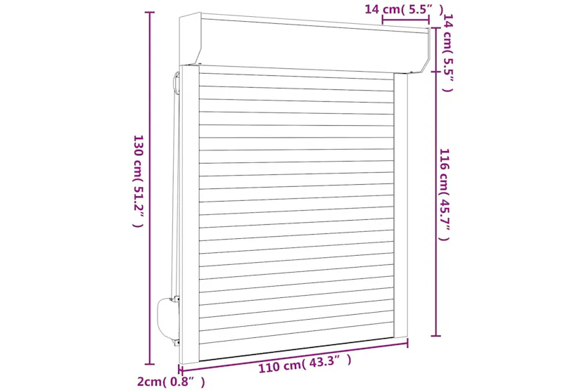Vidaxl Roller Shutter Aluminium 110x130 Cm White Vidaxl Roller Shutter Aluminium 110x130 Cm White