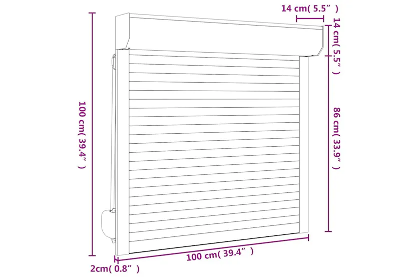 Vidaxl Roller Shutter Aluminium 100x100 Cm Anthracite Vidaxl Roller Shutter Aluminium 100x100 Cm Anthracite