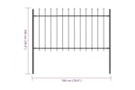 Vidaxl Garden Fence With Spear Top Steel 1.8 M Black Vidaxl Garden Fence With Spear Top Steel 1.8 M Black