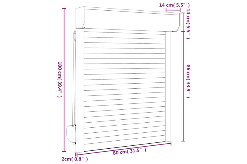 Vidaxl Roller Shutter Aluminium 80x100 Cm White Vidaxl Roller Shutter Aluminium 80x100 Cm White