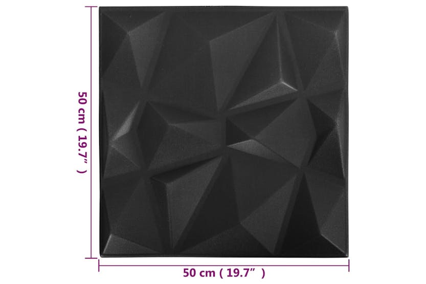 Vidaxl 3d Wall Panels 12 Pcs 50x50 Cm Diamond Black 3 M² Vidaxl 3d Wall Panels 12 Pcs 50x50 Cm Diamond Black 3 M²