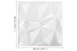 Vidaxl 3d Wall Panels 12 Pcs 50x50 Cm Diamond White 3 M² Vidaxl 3d Wall Panels 12 Pcs 50x50 Cm Diamond White 3 M²