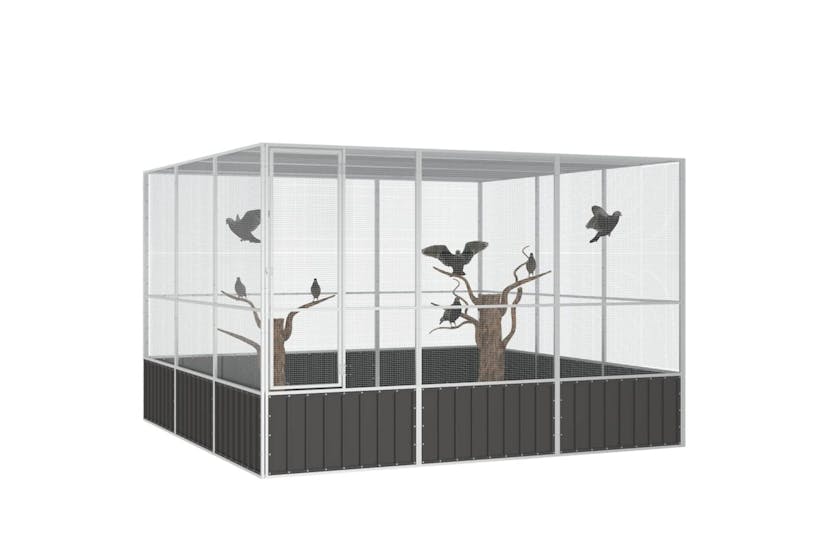 Vidaxl Bird Cage Anthracite 302.5x324.5x211.5 Cm Galvanised Steel Vidaxl Bird Cage Anthracite 302.5x324.5x211.5 Cm Galvanised Steel