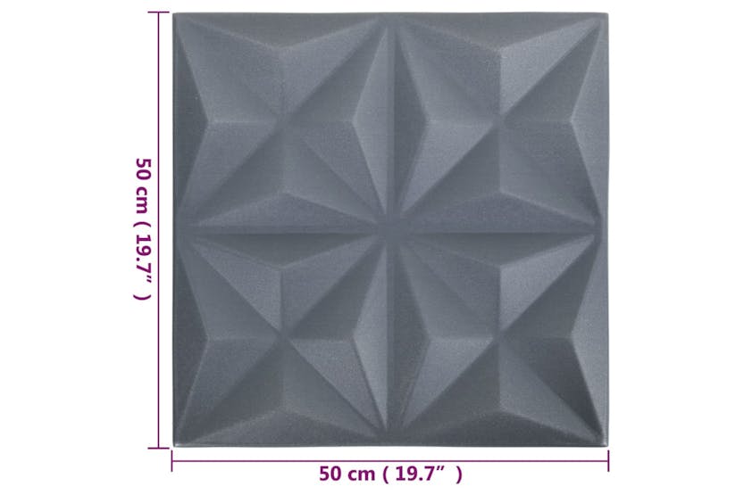 Vidaxl 3d Wall Panels 24 Pcs 50x50 Cm Origami Grey 6 M² Vidaxl 3d Wall Panels 24 Pcs 50x50 Cm Origami Grey 6 M²