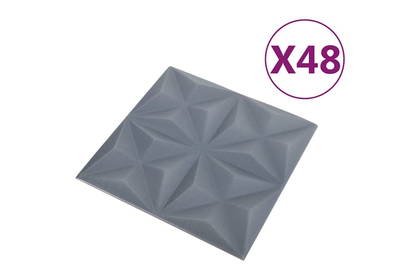 Vidaxl 3d Wall Panels 48 Pcs 50x50 Cm Origami Grey 12 M² Vidaxl 3d Wall Panels 48 Pcs 50x50 Cm Origami Grey 12 M²