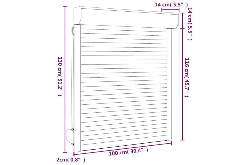 Vidaxl Roller Shutter Aluminium 100x130 Cm White Vidaxl Roller Shutter Aluminium 100x130 Cm White
