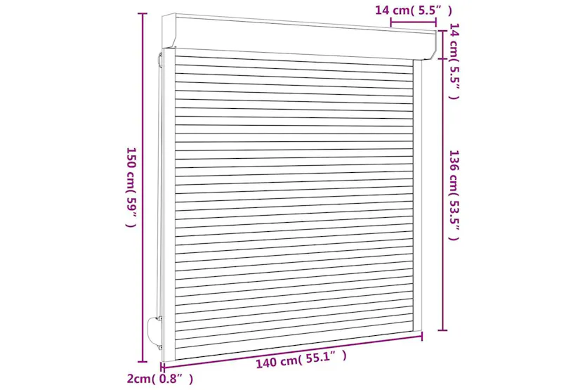 Vidaxl Roller Shutter Aluminium 140x150 Cm White Vidaxl Roller Shutter Aluminium 140x150 Cm White