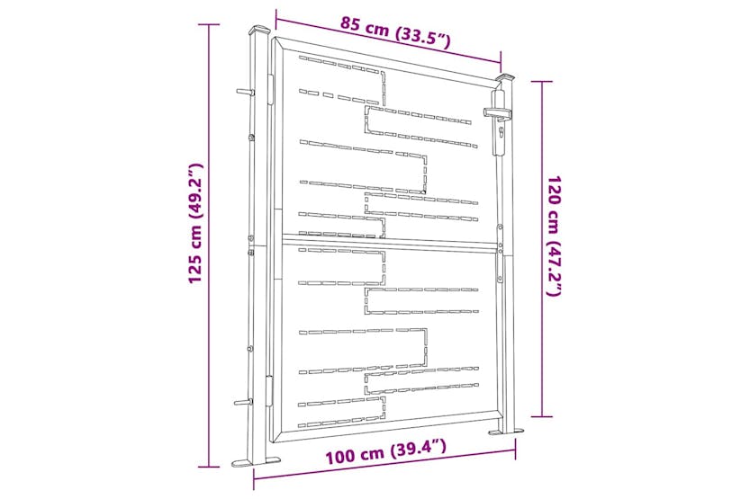 Vidaxl Garden Gate 100x125 Cm Stainless Steel Vidaxl Garden Gate 100x125 Cm Stainless Steel