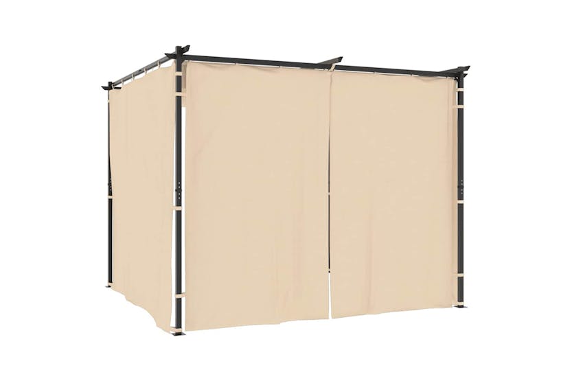 Vidaxl Gazebo With Curtains 3x3 M Cream Steel Vidaxl Gazebo With Curtains 3x3 M Cream Steel