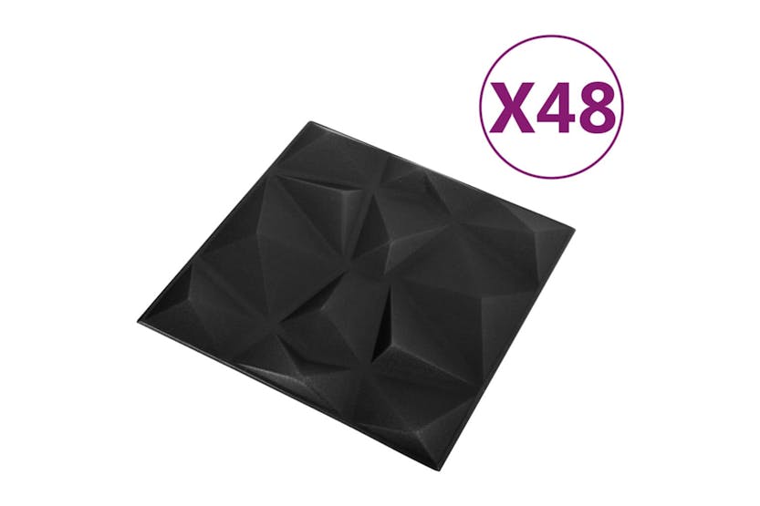 Vidaxl 3d Wall Panels 48 Pcs 50x50 Cm Diamond Black 12 M² Vidaxl 3d Wall Panels 48 Pcs 50x50 Cm Diamond Black 12 M²