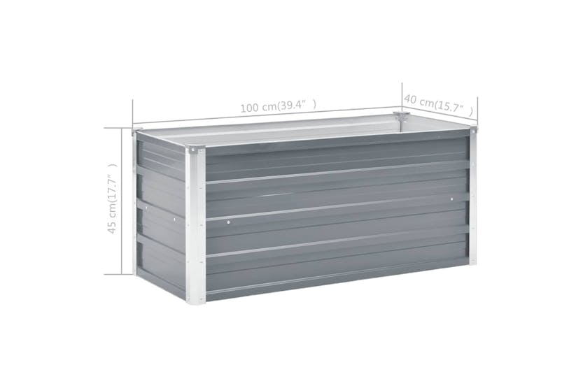 Vidaxl Garden Raised Bed Galvanised Steel 100x40x45 Cm Grey Vidaxl Garden Raised Bed Galvanised Steel 100x40x45 Cm Grey