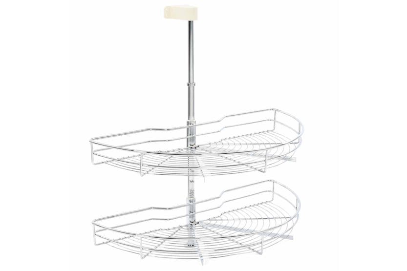 Vidaxl 2-tier Kitchen Wire Basket Silver 180 Degree 75x38x80 Cm Vidaxl 2-tier Kitchen Wire Basket Silver 180 Degree 75x38x80 Cm