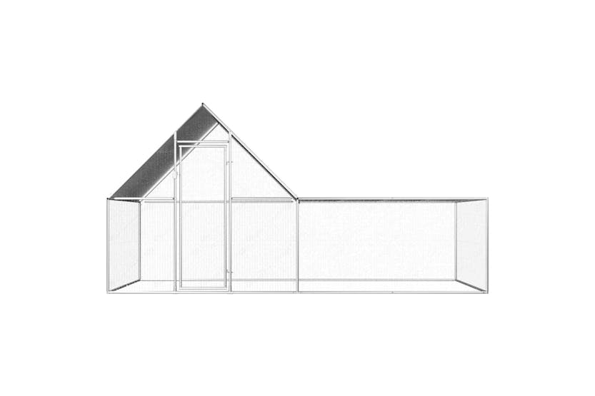 Vidaxl Chicken Coop 4x2x2 M Galvanised Steel Vidaxl Chicken Coop 4x2x2 M Galvanised Steel