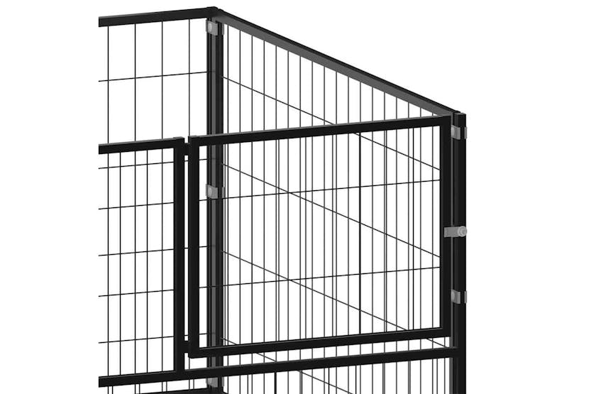 Vidaxl Dog Kennel Black 100x100x70 Cm Steel Vidaxl Dog Kennel Black 100x100x70 Cm Steel