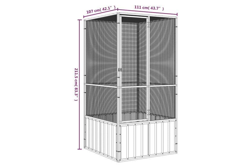 Vidaxl Bird Cage Grey 111x107x211.5 Cm Galvanised Steel Vidaxl Bird Cage Grey 111x107x211.5 Cm Galvanised Steel