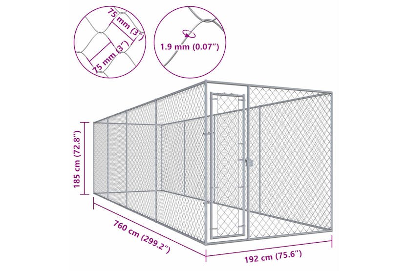 Vidaxl Outdoor Dog Kennel 760x192x185 Cm Vidaxl Outdoor Dog Kennel 760x192x185 Cm
