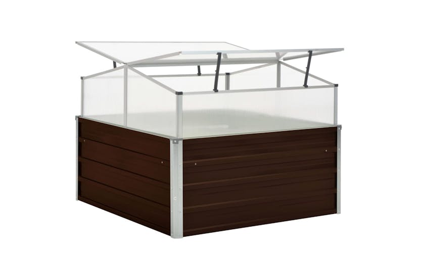 Vidaxl Greenhouse Brown 100x100x85 Cm Galvanised Steel Vidaxl Greenhouse Brown 100x100x85 Cm Galvanised Steel