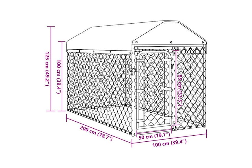 Vidaxl Outdoor Dog Kennel With Roof 200x100x125 Cm Vidaxl Outdoor Dog Kennel With Roof 200x100x125 Cm