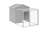 Vidaxl Chicken Cage With Run Light Grey 117x201x123 Cm Galvanised Steel Vidaxl Chicken Cage With Run Light Grey 117x201x123 Cm Galvanised Steel