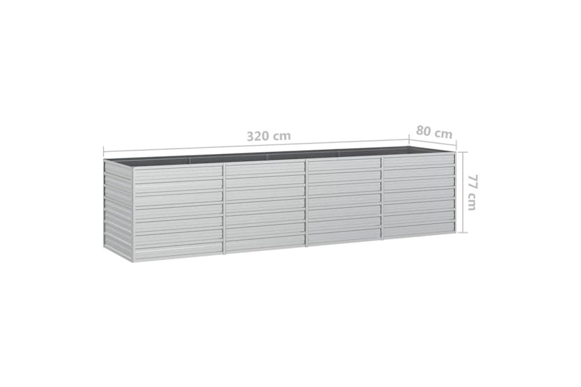Vidaxl Garden Raised Bed 320x80x77 Cm Galvanized Steel Silver Vidaxl Garden Raised Bed 320x80x77 Cm Galvanized Steel Silver
