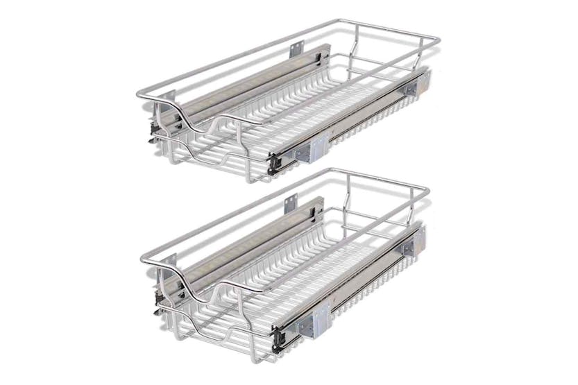 Vidaxl Pull-out Wire Baskets 2 Pcs Silver 300 Mm Vidaxl Pull-out Wire Baskets 2 Pcs Silver 300 Mm