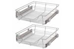 Vidaxl Pull-out Wire Baskets 2 Pcs Silver 500 Mm Vidaxl Pull-out Wire Baskets 2 Pcs Silver 500 Mm