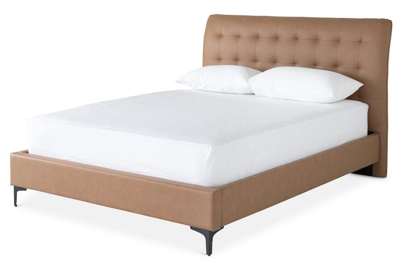 Lewis Bed Frame | Vegan Leather | King| 5ft | Tan Lewis Bed Frame | Vegan Leather | King| 5ft | Tan