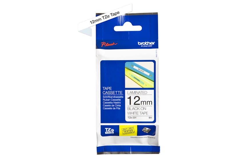 Brother TZe-231 12mm Labelling Tape Cassette | Black on White Brother TZe-231 12mm Labelling Tape Cassette | Black on White