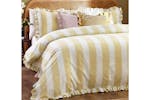 Wylder | Birdie Stripe Duvet Cover Set | White/Yellow | Super King Wylder | Birdie Stripe Duvet Cover Set | White/Yellow | Super King