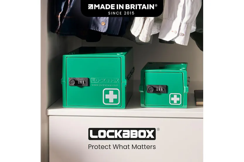 Lockabox Mini™ Medi Green | Small Lockable Medicine Box | 3 Litre Lightweight & Hygienic Combination Lock Box Lockabox Mini™ Medi Green | Small Lockable Medicine Box | 3 Litre Lightweight & Hygienic Combination Lock Box