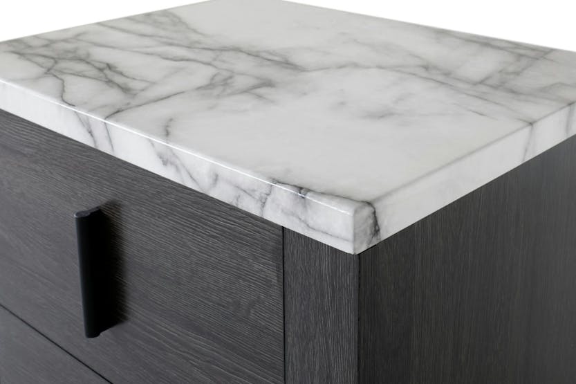 Aspen Bedside Table | 2 Drawer | Marble Effect Top Aspen Bedside Table | 2 Drawer | Marble Effect Top