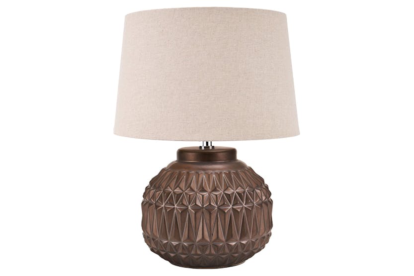 Aztec Ceramic Table Lamp | Beige & Brown Aztec Ceramic Table Lamp | Beige & Brown