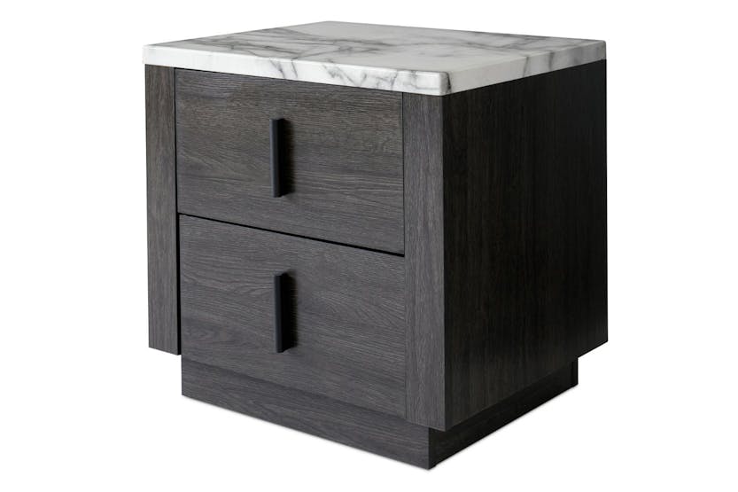 Aspen Bedside Table | 2 Drawer | Marble Effect Top Aspen Bedside Table | 2 Drawer | Marble Effect Top