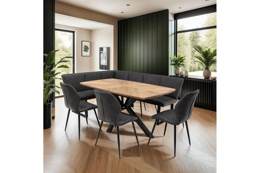 Franklin Corner Bench | Leather | Grey Franklin Corner Bench | Leather | Grey